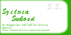szilvia sukosd business card
